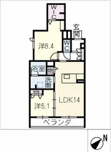 シャーメゾンArtsy【2階】の間取り