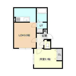 サンライン月寒東【401号室】の間取り