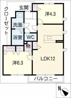花水木A棟【1階】の間取り