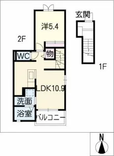 パーシモンⅡ【2階】の間取り
