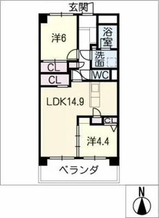 サンパーク庄内通【2階】の間取り
