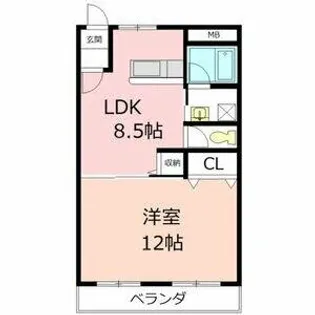 生駒マンション【2階】の間取り