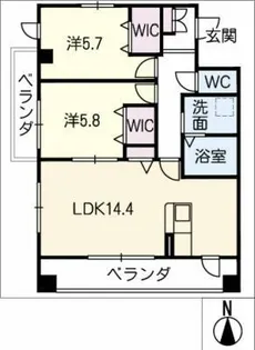 ハイツパークサイドⅢ【3階】の間取り