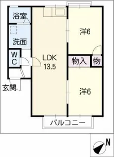 ドミールドルチェ参番館【2階】の間取り