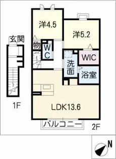 セジュールココア【2階】の間取り