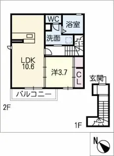 L’oiseau Bleu【2階】の間取り