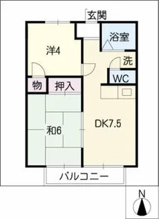 コーポ遊園【2階】の間取り