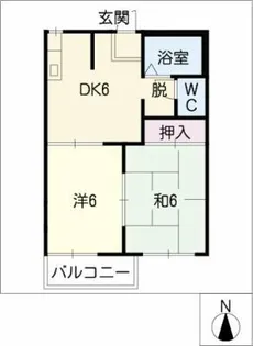 月ヶ丘ハイツ【2階】の間取り
