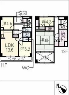 三旺マンション第2新栄1102【11階】の間取り