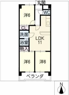 プリミエール上条【3階】の間取り