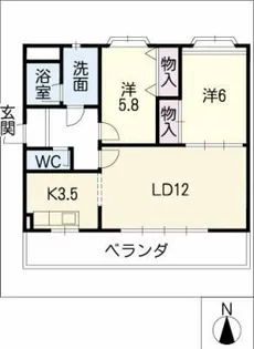 エバー段乃上【2階】の間取り