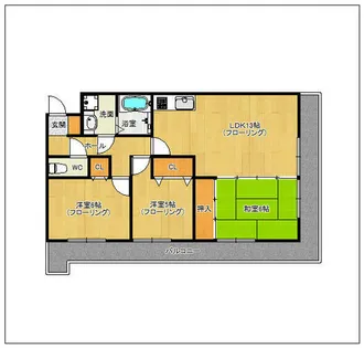 ファミール1筒井【407号室】の間取り