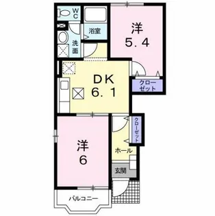 メイプルタウンB【1階】の間取り