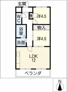 ルミエール勝川【3階】の間取り