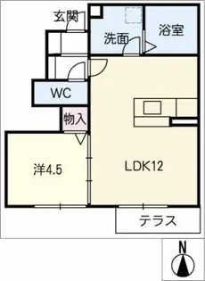 アンシャンテ憩 B棟【1階】の間取り