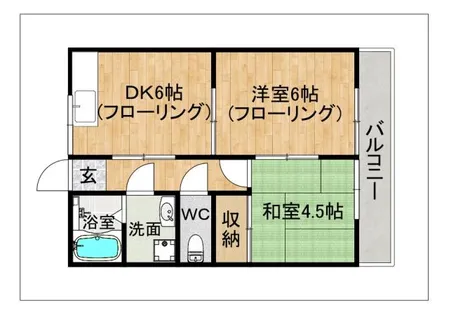 ヒルズ春日A【201号室】の間取り