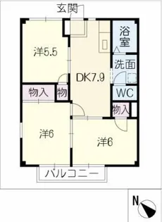 サンバードつつじ【1階】の間取り