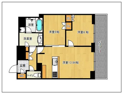 Brillia Tower西新【16階】の間取り