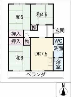 コーポ清水【1階】の間取り