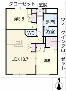 メゾン上名古屋【1階】の間取り