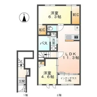 クリーク ヴェルデ【202号室】の間取り