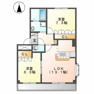 ノイ・ブルク【2階】の間取り