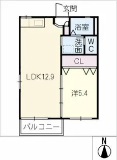 グリーンステージ白山B棟【2階】の間取り