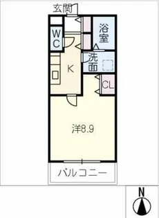 Belle Lead 小津【2階】の間取り
