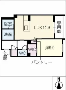 アルフラット オリーブ【1階】の間取り