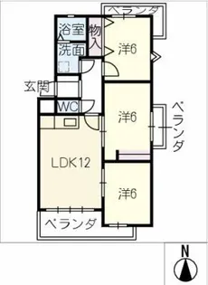 ビラージュ峰【2階】の間取り