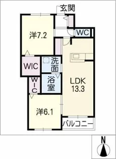 ヘーベルメゾン香流【2階】の間取り