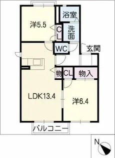 ポーラ 西棟【1階】の間取り