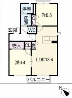 ポーラ 西棟【1階】の間取り