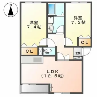 クオリティーⅡ番館【2階】の間取り
