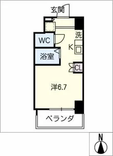 カレッジコート名古屋菊井【9階】の間取り