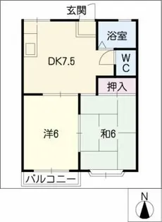 ドエル鳴子【1階】の間取り