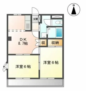 サンハイツN’S【2階】の間取り