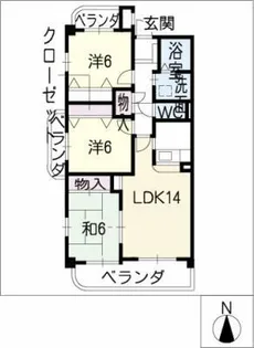 サンライズ新舞子【2階】の間取り