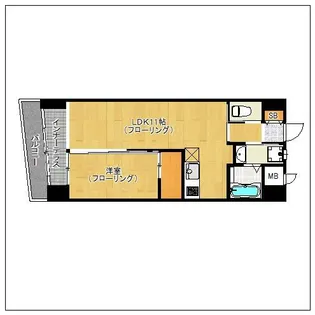 レジデンス住吉【6階】の間取り