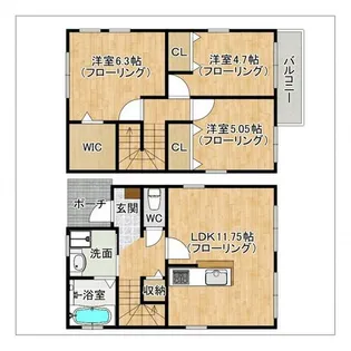 福岡県太宰府市青山1丁目【一戸建】の間取り