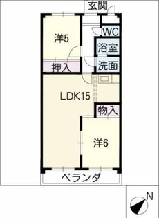 ユニベール滝の水【2階】の間取り