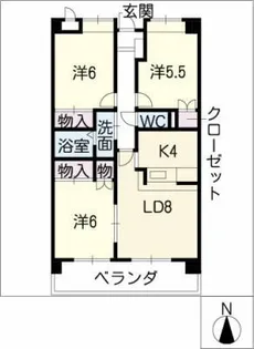 グランコート国府宮【3階】の間取り
