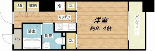 メゾン・ド・ヴィレ大阪城公園前【16階】の間取り