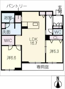 アルフラット オリーブ【1階】の間取り