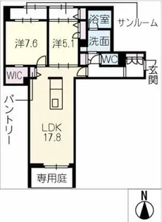 アルフラット オリーブ【1階】の間取り