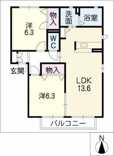 風車のあるまち B棟【2階】の間取り