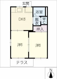 タウニーサンフィル【1階】の間取り