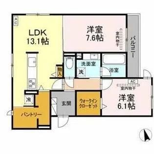 MUGUETE(ムゲーテ)【202号室】の間取り