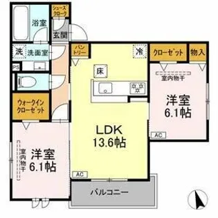 MUGUETE(ムゲーテ)【101号室】の間取り