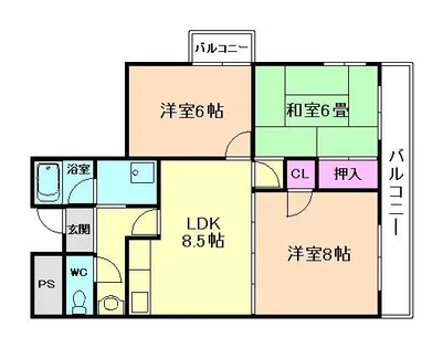 ヴィラエアポート【4階】の間取り